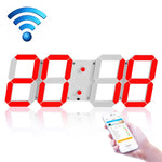Orologio digitale a LED Orologio da parete per soggiorno Orologio WIFI creativo Spina americana, 4 Bit WIFI Hollow White, 4 Bit WIFI Hollow Red, 4 Bit WIFI Sealed Box White