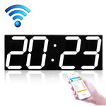 Orologio digitale a LED Orologio da parete per soggiorno Orologio WIFI creativo Spina americana, 4 Bit WIFI Hollow White, 4 Bit WIFI Hollow Red, 4 Bit WIFI Sealed Box White