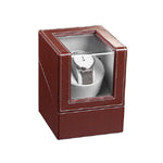 Agitatore automatico per orologio con motore elettrico, scatola per orologio singola in pelle, spina americana, Single, Black Leather, Single, Brown Leather