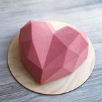 3 pezzi Diamond Love Stampo in silicone per torta fai-da-te Strumento per cottura in spugna Stampo per dessert mousse in chiffon, Diamond Love Shape