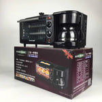 Macchina per la colazione elettrica 3 in 1 Macchina per il caffè multifunzione + Padella + Mini forno Forno per pane e pizza per uso domestico, 3 in 1 Multifunction Coffee Maker