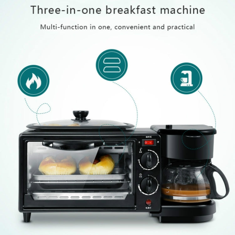 Macchina per la colazione elettrica 3 in 1 Macchina per il caffè multifunzione + Padella + Mini forno Forno per pane e pizza per uso domestico, 3 in 1 Multifunction Coffee Maker