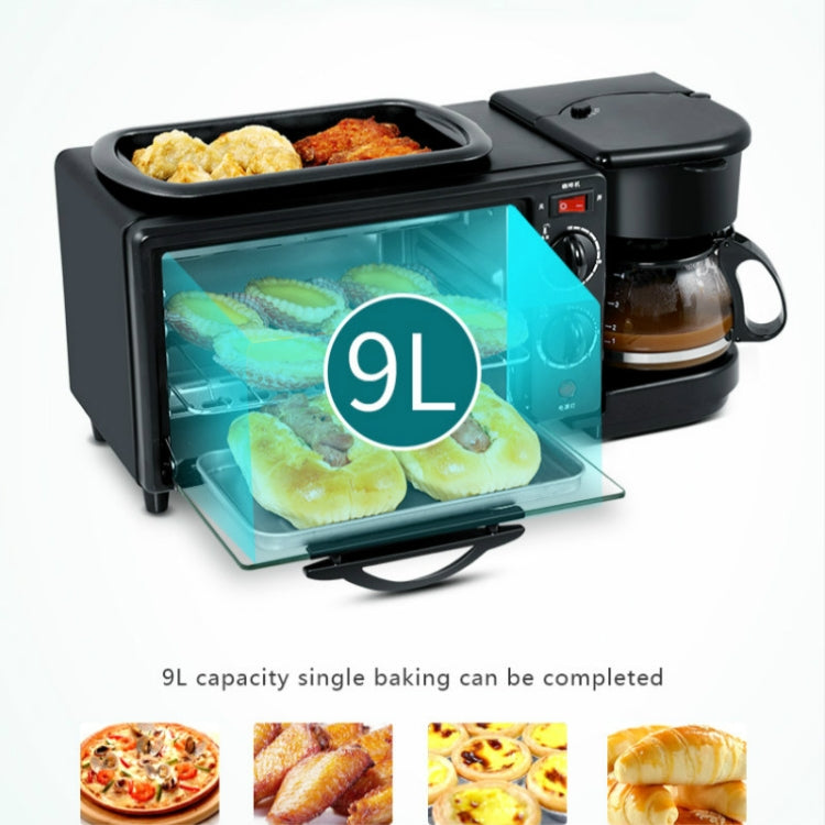 Macchina per la colazione elettrica 3 in 1 Macchina per il caffè multifunzione + Padella + Mini forno Forno per pane e pizza per uso domestico, 3 in 1 Multifunction Coffee Maker