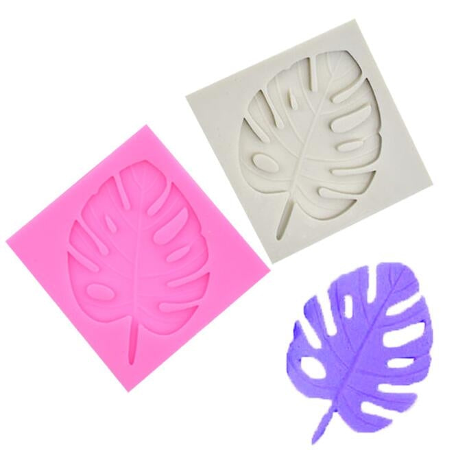 2 stampi fai da te per decorazione torta al cioccolato, stampo per fondente con foglie di albero, Tree Leaf Shape(Pink), Tree Leaf Shape(Gray)