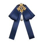 Accessori per abbigliamento con fiocco per farfallino con spilla in diamanti con perle in tessuto stile retrò da donna, Pin Buckle Version, Tie Belts Version