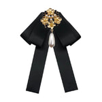 Accessori per abbigliamento con fiocco per farfallino con spilla in diamanti con perle in tessuto stile retrò da donna, Pin Buckle Version, Tie Belts Version