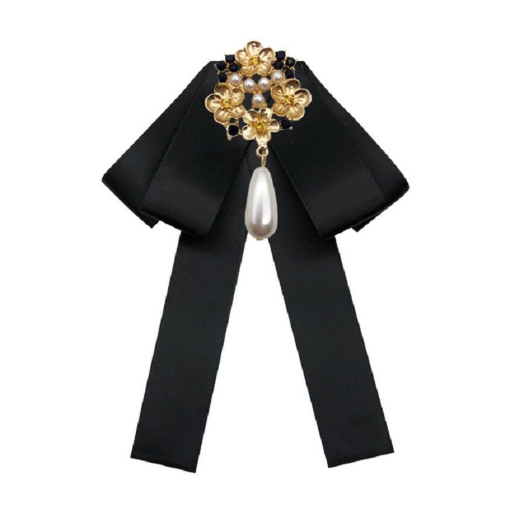 Accessori per abbigliamento con fiocco per farfallino con spilla in diamanti con perle in tessuto stile retrò da donna, Pin Buckle Version, Tie Belts Version