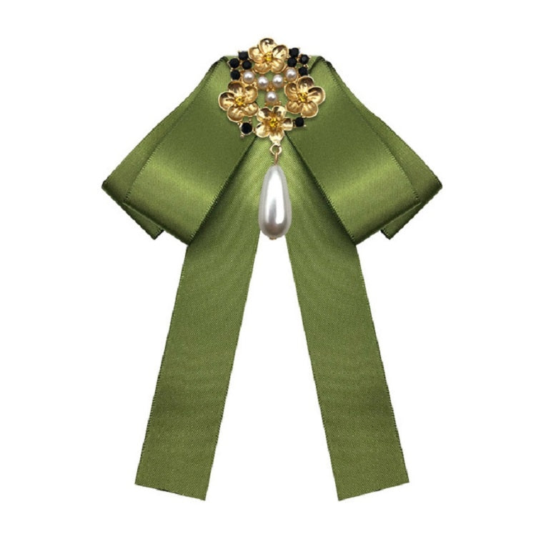 Accessori per abbigliamento con fiocco per farfallino con spilla in diamanti con perle in tessuto stile retrò da donna, Pin Buckle Version, Tie Belts Version