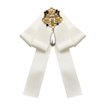 Accessori per abbigliamento con fiocco per farfallino con spilla in diamanti con perle in tessuto stile retrò da donna, Pin Buckle Version, Tie Belts Version