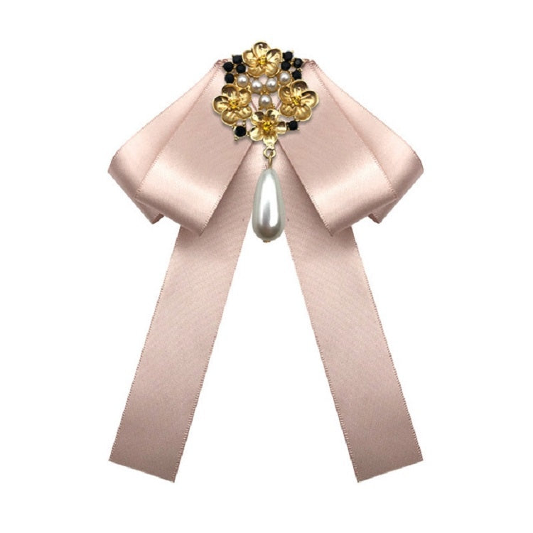Accessori per abbigliamento con fiocco per farfallino con spilla in diamanti con perle in tessuto stile retrò da donna, Pin Buckle Version, Tie Belts Version