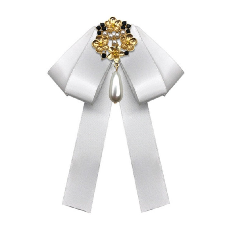 Accessori per abbigliamento con fiocco per farfallino con spilla in diamanti con perle in tessuto stile retrò da donna, Pin Buckle Version, Tie Belts Version