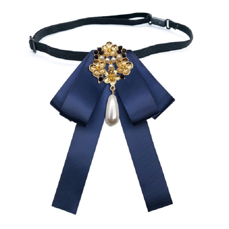 Accessori per abbigliamento con fiocco per farfallino con spilla in diamanti con perle in tessuto stile retrò da donna, Pin Buckle Version, Tie Belts Version