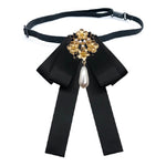 Accessori per abbigliamento con fiocco per farfallino con spilla in diamanti con perle in tessuto stile retrò da donna, Pin Buckle Version, Tie Belts Version