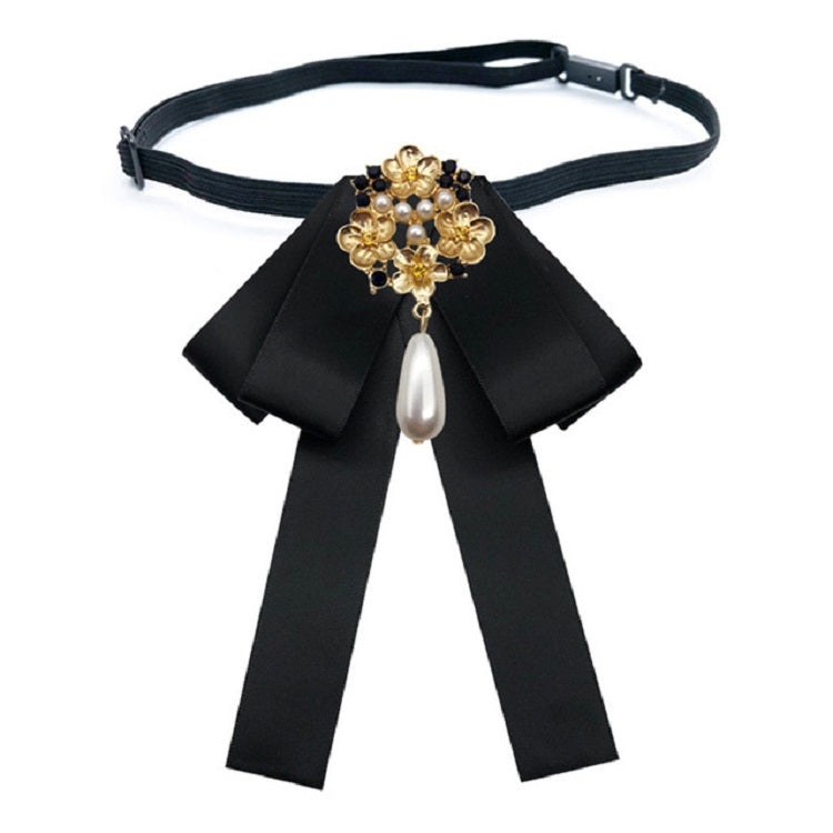 Accessori per abbigliamento con fiocco per farfallino con spilla in diamanti con perle in tessuto stile retrò da donna, Pin Buckle Version, Tie Belts Version