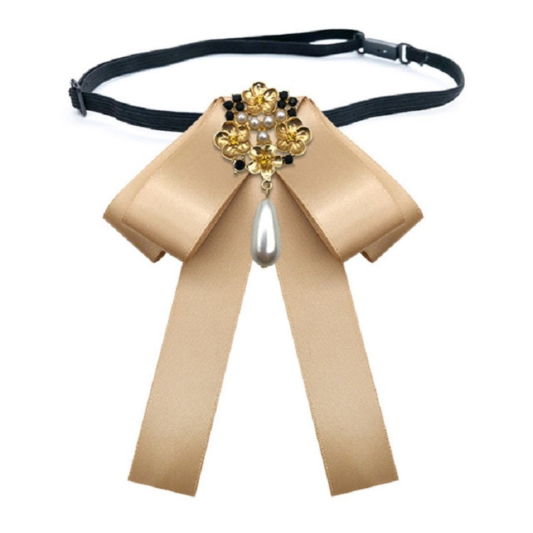Accessori per abbigliamento con fiocco per farfallino con spilla in diamanti con perle in tessuto stile retrò da donna, Pin Buckle Version, Tie Belts Version