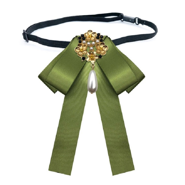 Accessori per abbigliamento con fiocco per farfallino con spilla in diamanti con perle in tessuto stile retrò da donna, Pin Buckle Version, Tie Belts Version