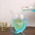 Tazza in vetro creativo da 300 ml Tazza per il latte con cannuccia Tazza per bevande fredde Tazza per succhi Bicchiere da vino, 300ML Juice Mug