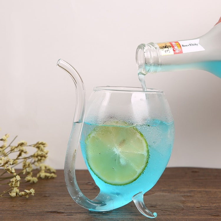 Tazza in vetro creativo da 300 ml Tazza per il latte con cannuccia Tazza per bevande fredde Tazza per succhi Bicchiere da vino, 300ML Juice Mug
