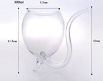 Tazza in vetro creativo da 300 ml Tazza per il latte con cannuccia Tazza per bevande fredde Tazza per succhi Bicchiere da vino, 300ML Juice Mug