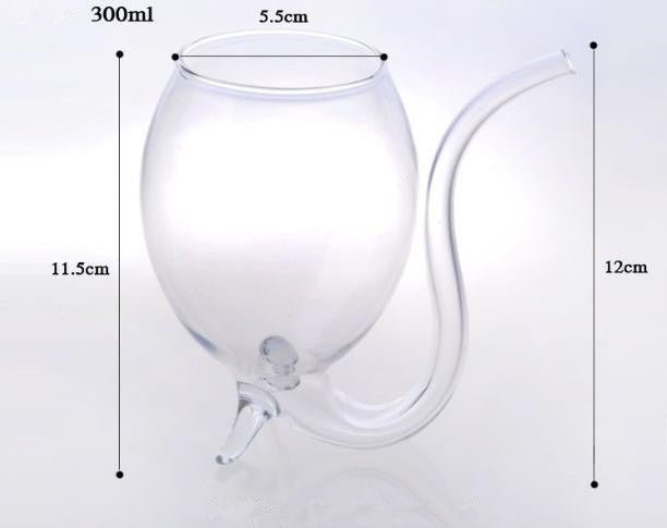 Tazza in vetro creativo da 300 ml Tazza per il latte con cannuccia Tazza per bevande fredde Tazza per succhi Bicchiere da vino, 300ML Juice Mug