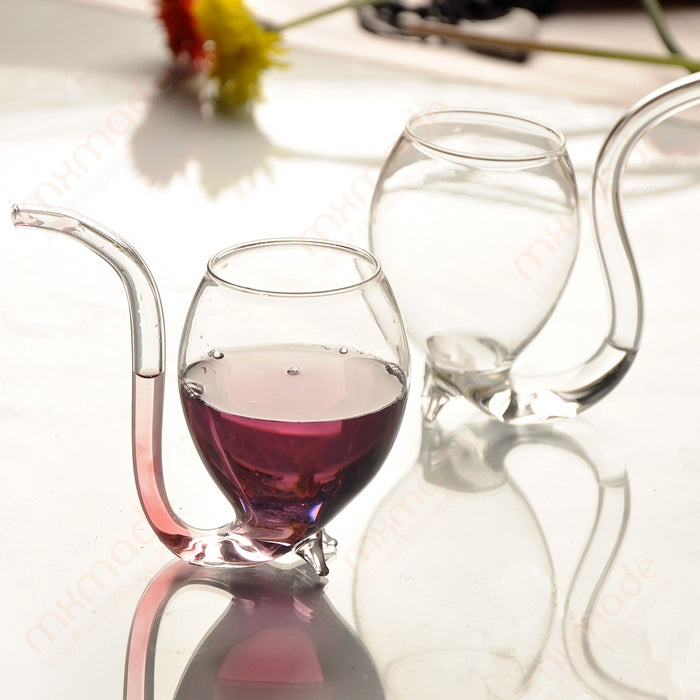 Tazza in vetro creativo da 300 ml Tazza per il latte con cannuccia Tazza per bevande fredde Tazza per succhi Bicchiere da vino, 300ML Juice Mug