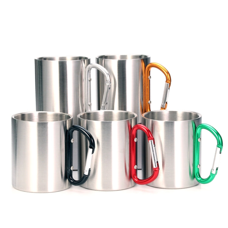 Tazza caffè acciaio inox doppia parete con moschettone