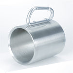 Tazze da caffè per acqua a doppia parete in acciaio inossidabile con manico a moschettone, consegna colore casuale, Coffee Cup with Carabiner