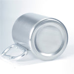 Tazze da caffè per acqua a doppia parete in acciaio inossidabile con manico a moschettone, consegna colore casuale, Coffee Cup with Carabiner