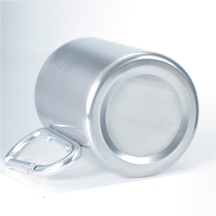 Tazze da caffè per acqua a doppia parete in acciaio inossidabile con manico a moschettone, consegna colore casuale, Coffee Cup with Carabiner
