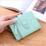 Portafoglio da donna a due pieghe Pochette multifunzione Portafoglio piccolo, Two-folding Green, Two-folding Dark Blue, Two-folding Black, Two-folding Sky Blue