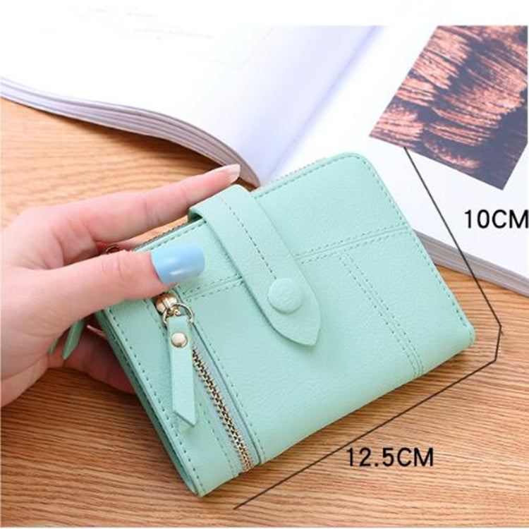 Portafoglio da donna a due pieghe Pochette multifunzione Portafoglio piccolo, Two-folding Green, Two-folding Dark Blue, Two-folding Black, Two-folding Sky Blue