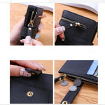 Portafoglio da donna a due pieghe Pochette multifunzione Portafoglio piccolo, Two-folding Green, Two-folding Dark Blue, Two-folding Black, Two-folding Sky Blue