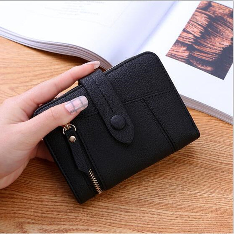 Portafoglio da donna a due pieghe Pochette multifunzione Portafoglio piccolo, Two-folding Green, Two-folding Dark Blue, Two-folding Black, Two-folding Sky Blue