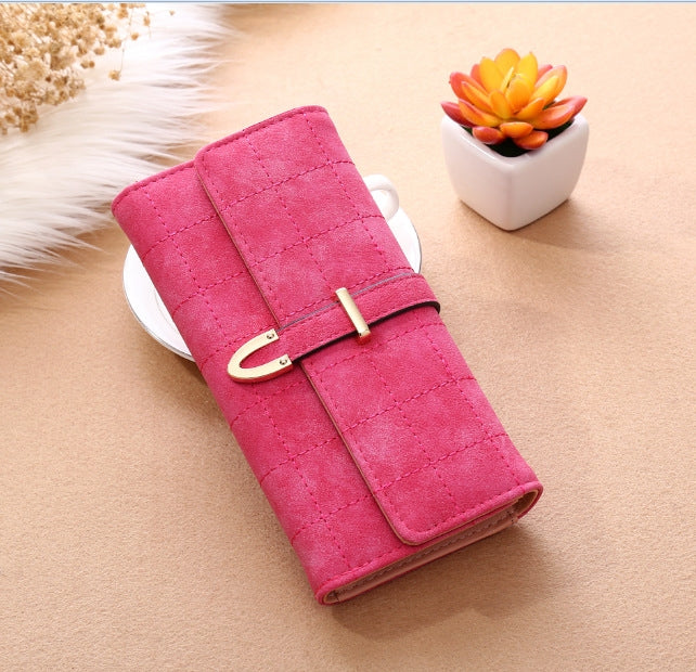 Borsa da donna con filo in pelle scozzese, design alla moda con borsa per telefono in poliestere, portafoglio da donna lungo e sottile