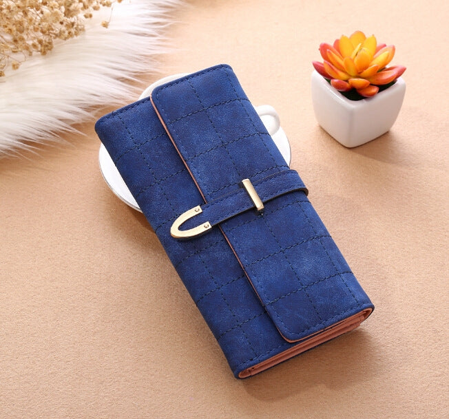 Borsa da donna con filo in pelle scozzese, design alla moda con borsa per telefono in poliestere, portafoglio da donna lungo e sottile