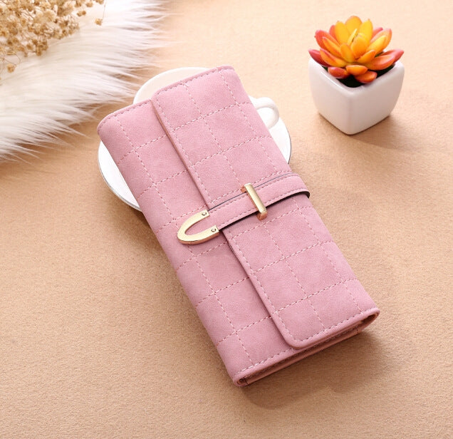 Borsa da donna con filo in pelle scozzese, design alla moda con borsa per telefono in poliestere, portafoglio da donna lungo e sottile