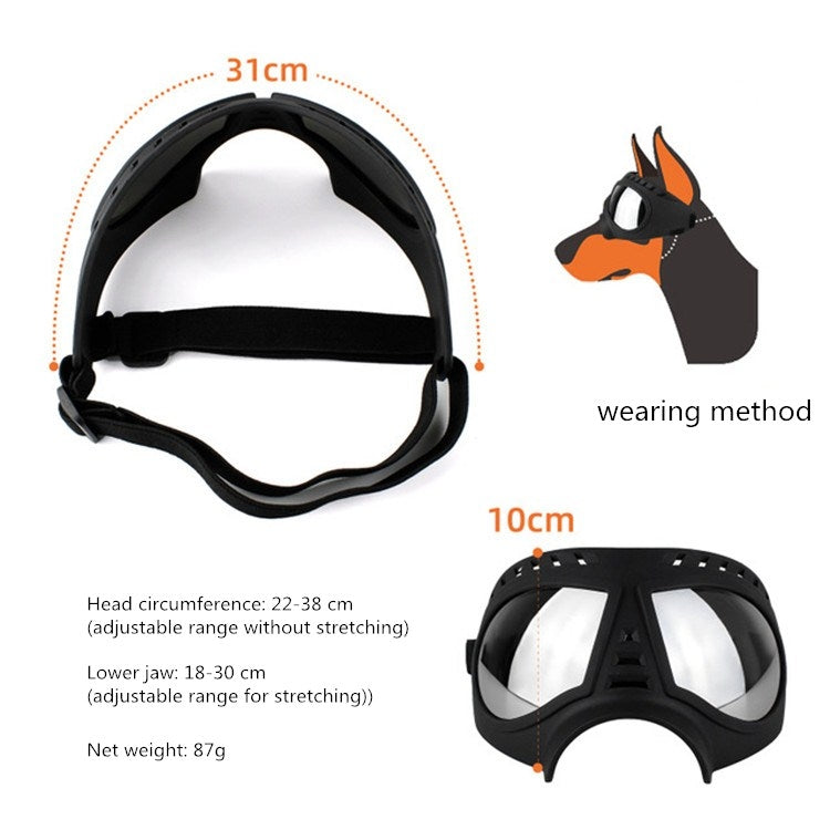 Occhiali con maschera per animali domestici Occhiali con montatura morbida impermeabili e resistenti alla neve Forniture per cani Occhiali da sole