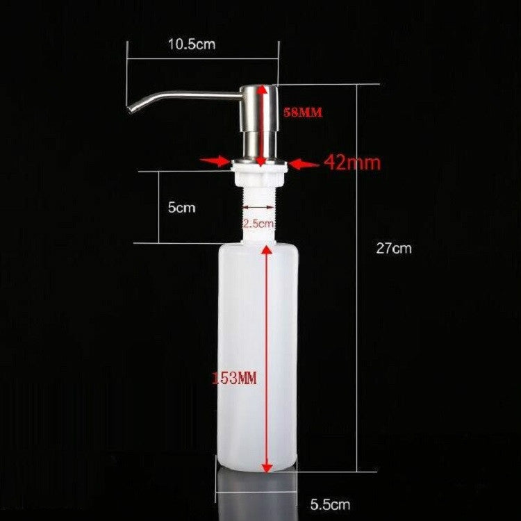 Dispenser di sapone per lavandino in acciaio inossidabile da 2 pezzi Bottiglia di sapone liquido per mani Sishwashing, Sink Soap Dispenser Bottle