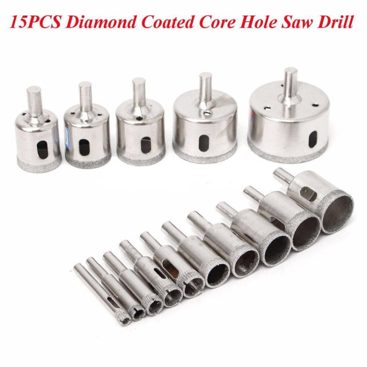 15 in 1 apri foro in vetro diamantato da 6-50 mm, apri foro in marmo ceramico, 15 In 1 Diamond Glass Hole Opener