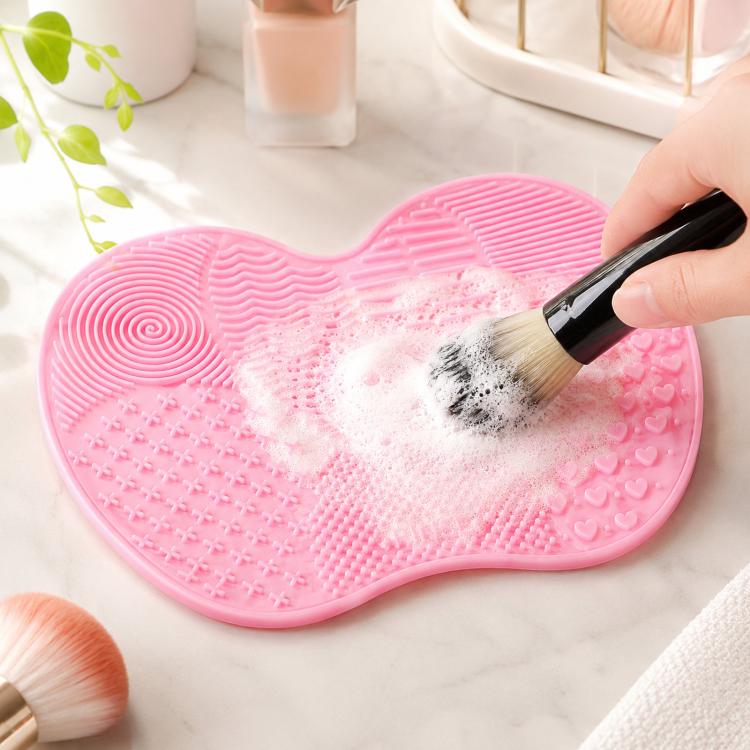 Strumenti per il lavaggio del tappetino per la pulizia dei pennelli in silicone per il trucco cosmetico Spazzole per sopracciglia Tampone per la pulizia Scrubber Board Strumento per la pulizia del trucco