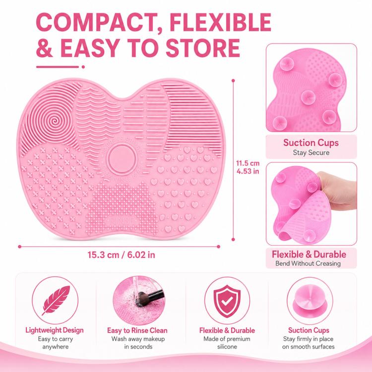 Strumenti per il lavaggio del tappetino per la pulizia dei pennelli in silicone per il trucco cosmetico Spazzole per sopracciglia Tampone per la pulizia Scrubber Board Strumento per la pulizia del trucco
