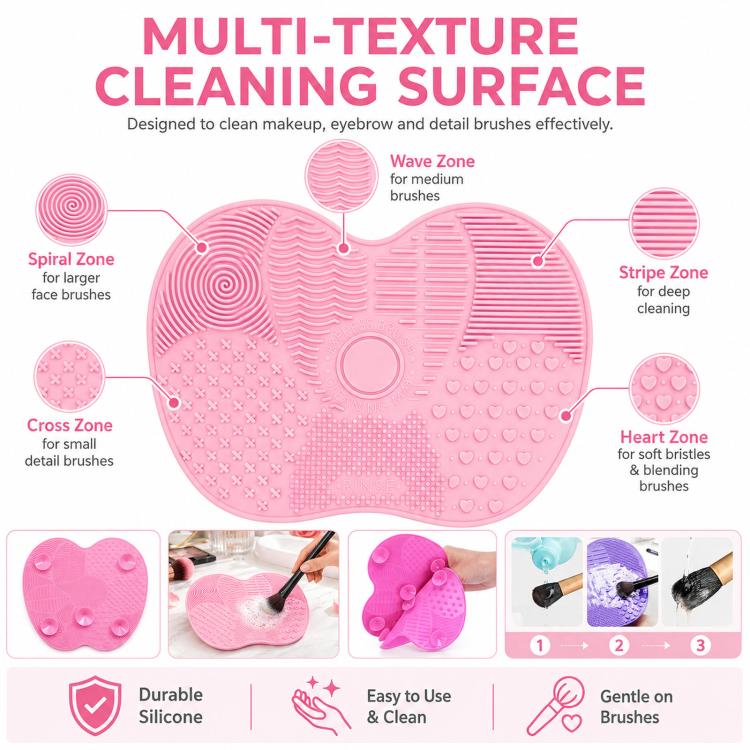 Strumenti per il lavaggio del tappetino per la pulizia dei pennelli in silicone per il trucco cosmetico Spazzole per sopracciglia Tampone per la pulizia Scrubber Board Strumento per la pulizia del trucco