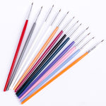 Set 12 pennelli liner colorati per nail art 13cm