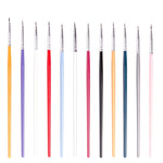 Set 12 pennelli liner colorati per nail art 13cm