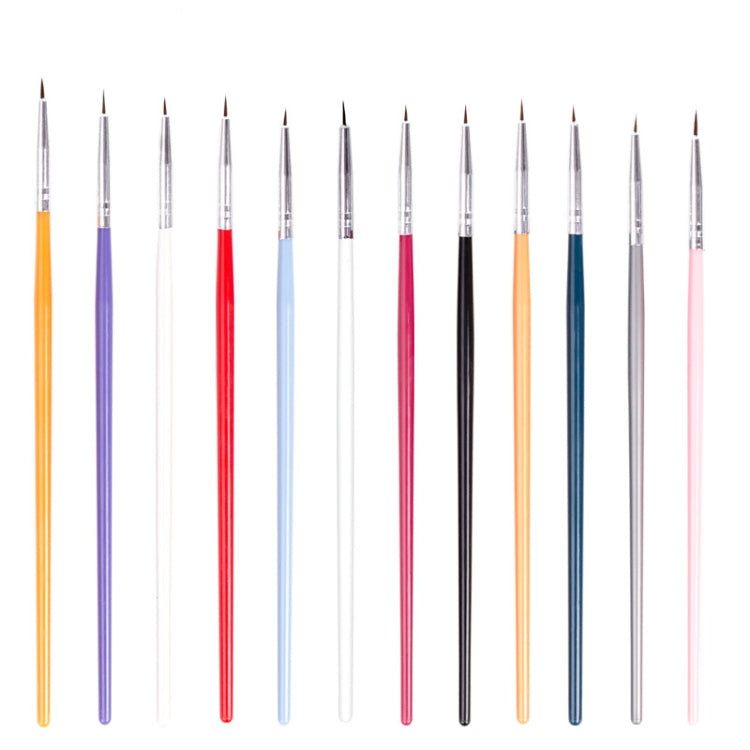 Set 12 pennelli liner colorati per nail art 13cm