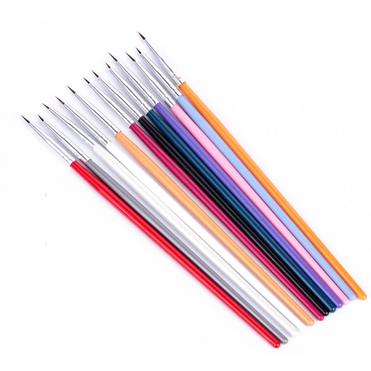 Set 12 pennelli liner colorati per nail art 13cm