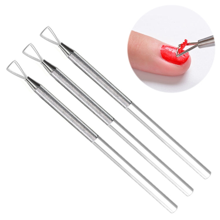 3 pezzi in acciaio inox per unghie, acciaio, spingere e rimuovere la colla per smalto, colla per fototerapia, coltello per scarico