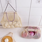 2 pezzi da cucina creativa per verdure, cipolle, patate, borsa da appendere, borsa in rete traspirante cava, borsa da cucina, aglio, zenzero, rete, Mesh Storage Bag