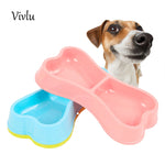 Ciotole per cani in plastica Alimentatore per cani color caramello a forma di osso Ciotole ecologiche a doppia testa