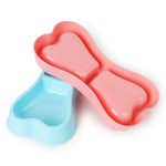 Ciotole per cani in plastica Alimentatore per cani color caramello a forma di osso Ciotole ecologiche a doppia testa